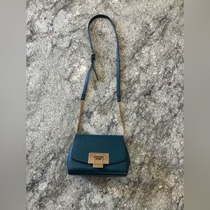 Aldo Teal Crossbody Bag with Gold Chain